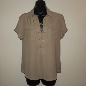 Tommy Hilfiger Khaki Brown Lightweight Blouse